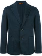 Barena Two Button Blazer, Men's, Size: 48, Blue, Cotton/spandex/elastane