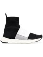 Balmain Cross-strap Sock Sneakers - White