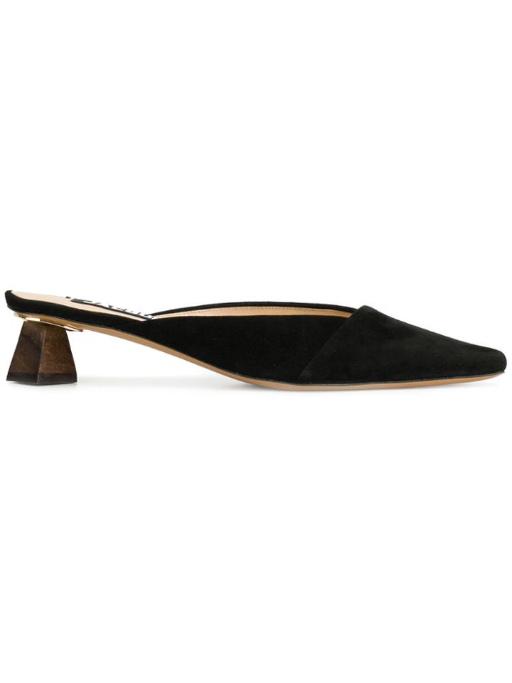 Jacquemus Geometric Heel Mules - Black