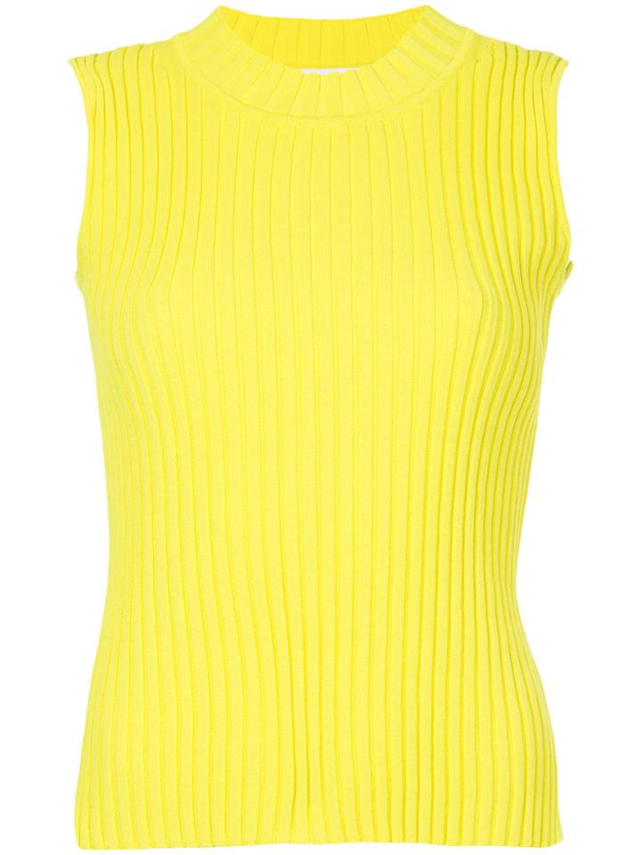 Le Ciel Bleu Rib Knit Sleeveless Top - Yellow & Orange