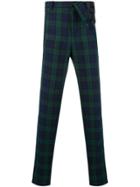 Y / Project Asymmetric Plaid Trousers - Blue