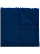 Salvatore Ferragamo Patterned Scarf, Men's, Blue, Silk/cashmere/virgin Wool