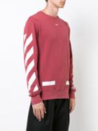 Off-white - Diagonal Sweatshirt - Men - Cotton - S, Red, Cotton