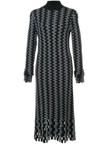 Dvf Diane Von Furstenberg Embroidered Midi Knitted Dress - Grey