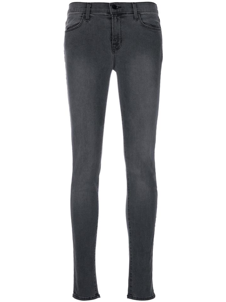 J Brand Faded Skinny Jeans - Grey