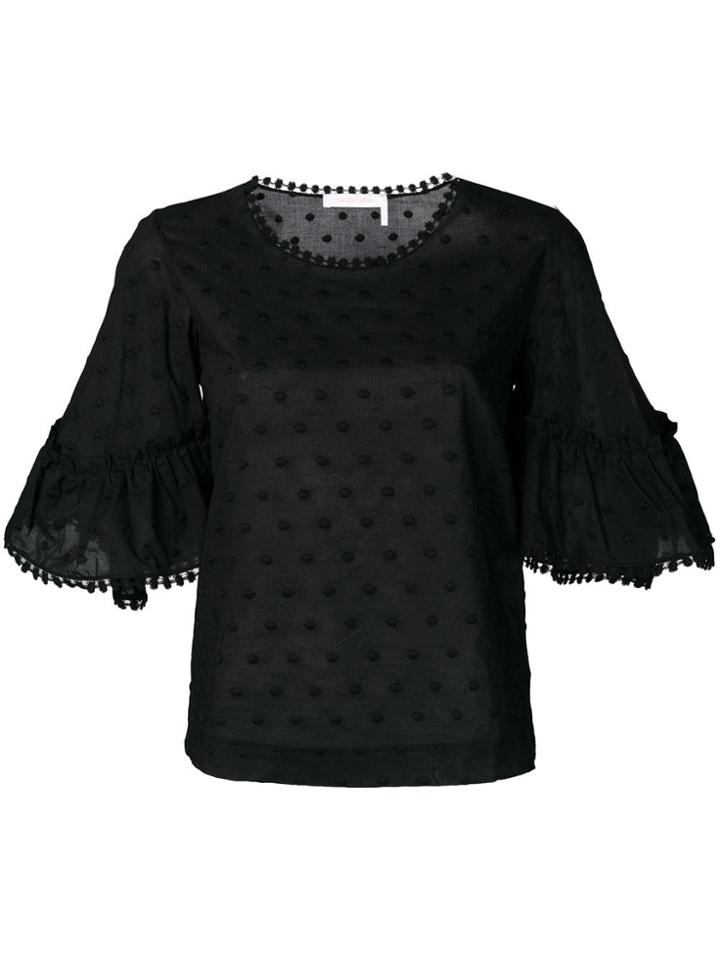 See By Chloé Dot Embroidered Blouse - Black