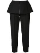 Vera Wang Trousers With Peplum, Women's, Size: 0, Black, Nylon/wool/silk/cotton