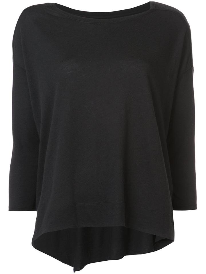 Raquel Allegra - Cocoon Draped Top - Women - Cotton/polyester - 2, Black, Cotton/polyester