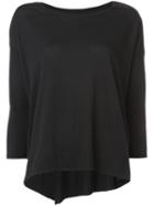 Raquel Allegra - Cocoon Draped Top - Women - Cotton/polyester - 2, Black, Cotton/polyester