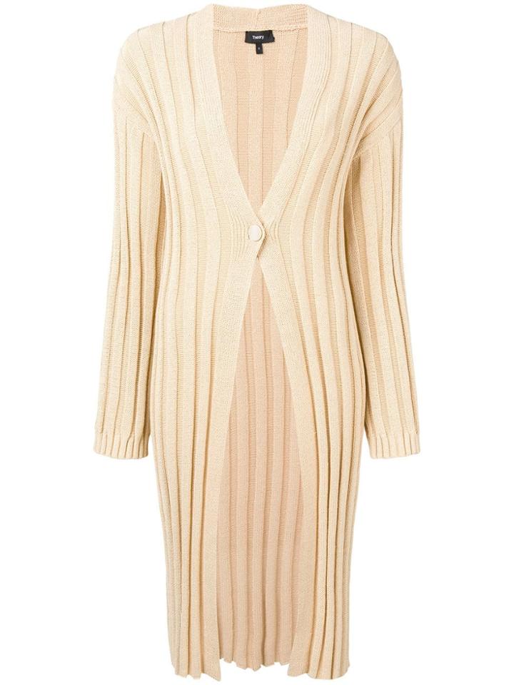 Theory Ribbed Knit Cardigan - Yellow