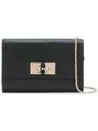 Giorgio Armani Logo Chain Shoulder Bag - Black