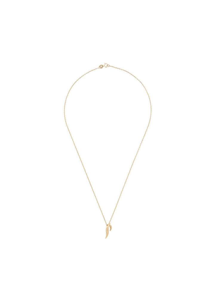 Daou 18kt Yellow Gold Feather Pendant Necklace