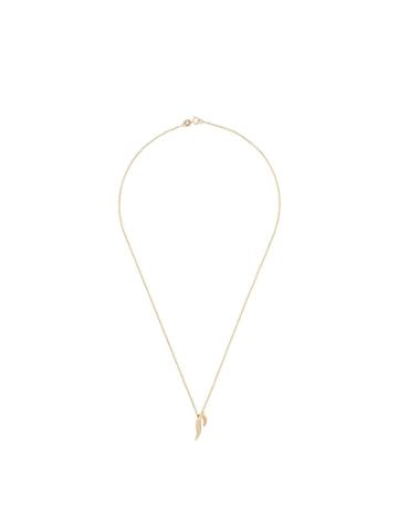 Daou 18kt Yellow Gold Feather Pendant Necklace