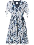 Twin-set Floral Print Flared Dress - Blue