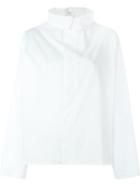 Y S Stand Up Collar Shirt, Women's, Size: 2, White, Cotton/polyurethane