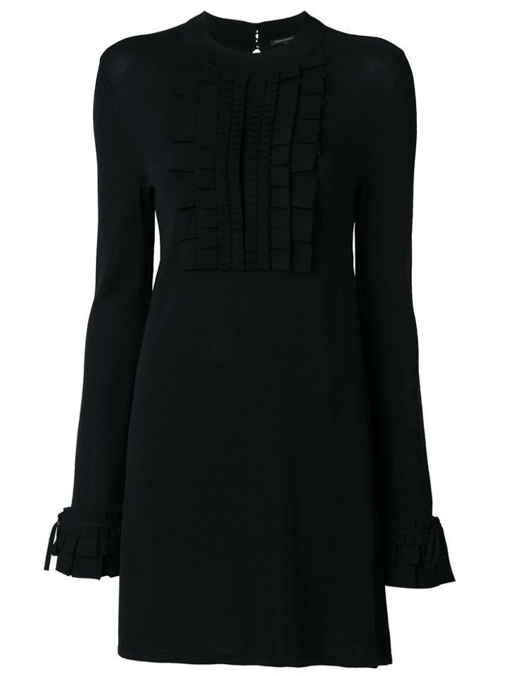 Ermanno Scervino Ruffle Trim Dress - Black