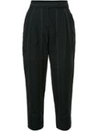 Brunello Cucinelli High-waisted Trousers, Women's, Size: 46, Black, Virgin Wool/linen/flax/polyester/cupro