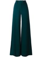 Plein Sud Flared Wide Leg Trousers, Women's, Size: 36, Green, Polyester/spandex/elastane/viscose