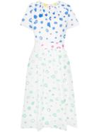 Mira Mikati Dot Print Flared Cotton Dress - White