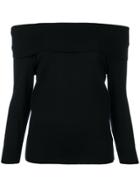 Charlott Off Shoulder Knit Top - Blue
