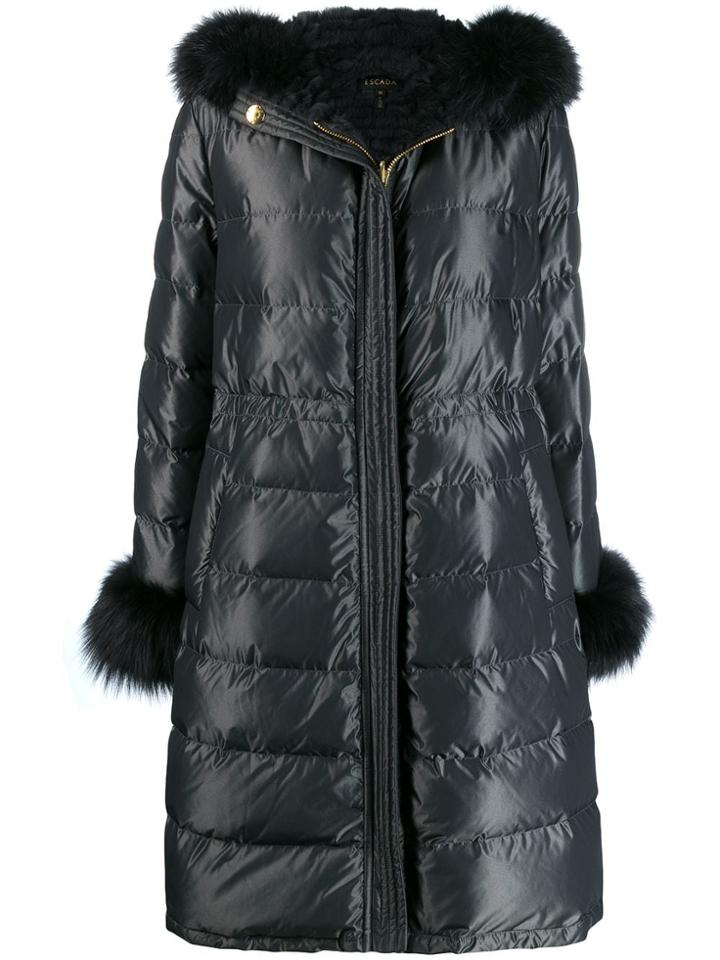 Escada Reversible Quilted Coat - Grey