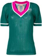 No21 V-neck Knitted Top - Green