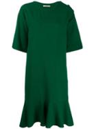Odeeh Pleated Shift Dress - Green