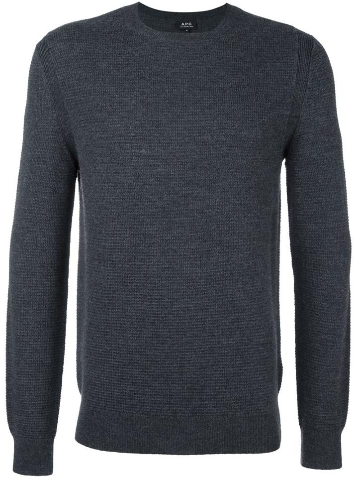 A.p.c. 'shore' Jumper, Men's, Size: Large, Grey, Merino