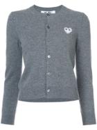 Comme Des Garçons Play Heart Embellished Cardigan - Grey