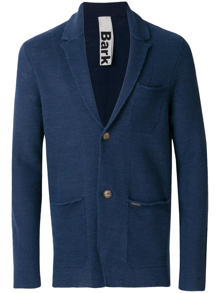 Bark Notched Collar Blazer - Blue