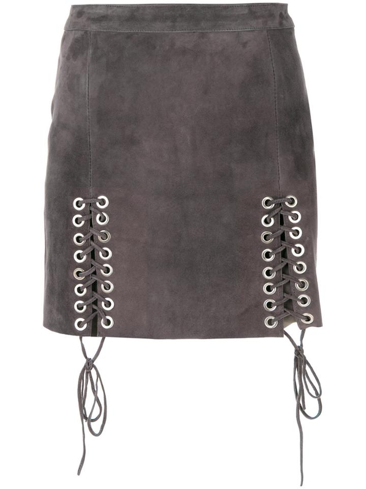 Manokhi Skirt With Eyelet Detail - Grey