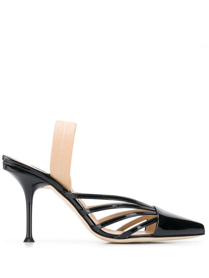 Sergio Rossi Stiletto Slingback Shoes - Black