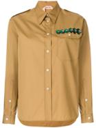 No21 Embellished Pocket Shirt - Brown