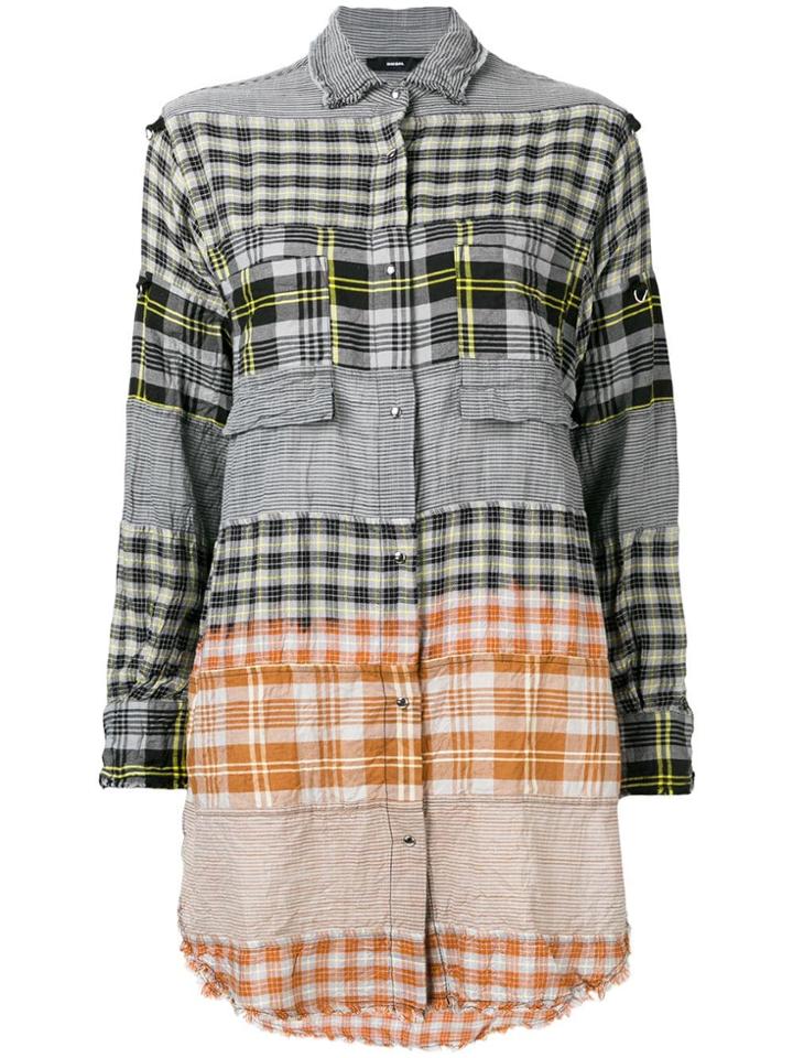 Diesel Shirt Dress With Check-pattern - Grey