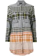 Diesel Shirt Dress With Check-pattern - Grey
