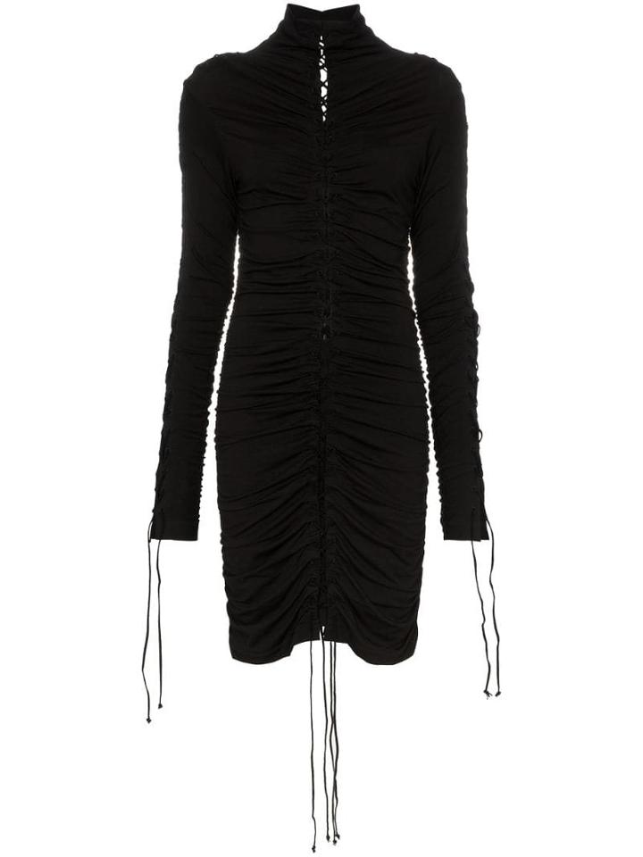 Unravel Project Lace-up Mini Dress - Black