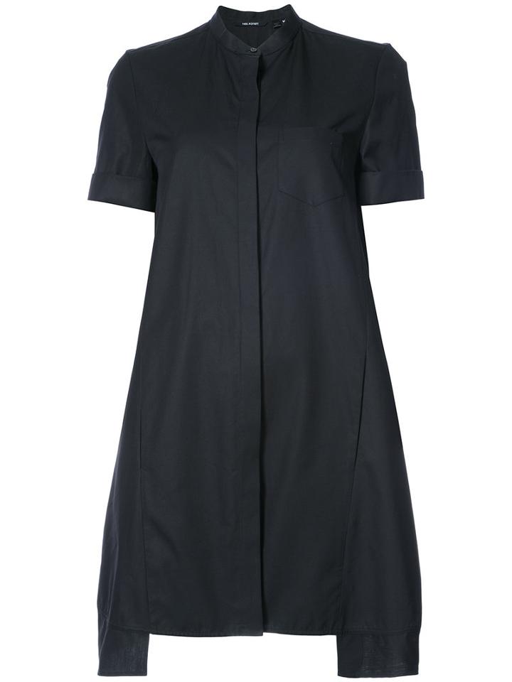 Neil Barrett - Classic Shift Shirt Dress - Women - Cotton - M, Black, Cotton