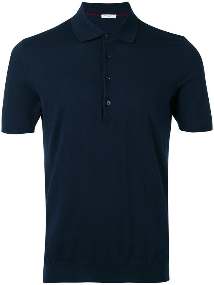 Paolo Pecora - Short-sleeve Polo Shirt - Men - Cotton - L, Blue, Cotton