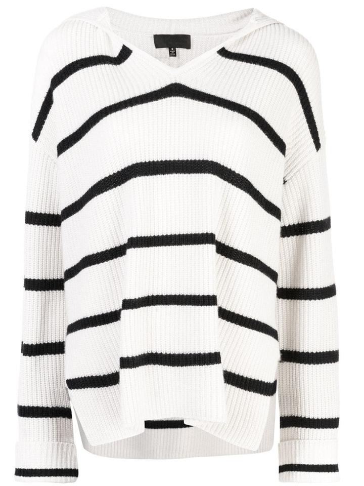 Nili Lotan Striped Cashmere Knit Sweater - White
