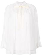 See By Chloé Pussy Bow Gathered Blouse - White