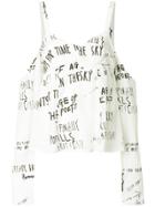 Each X Other Off-the-shoulder Handwritting Blouse - White