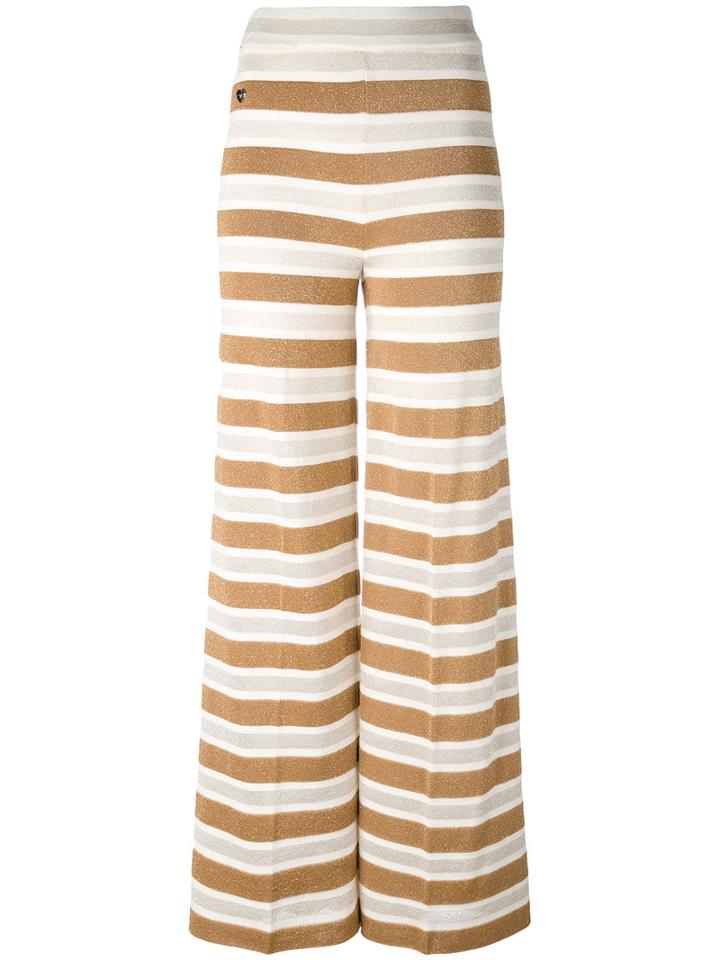 Twin-set - Knitted Palazzo Pants - Women - Cotton/polyamide/polyester/viscose - L, Nude/neutrals, Cotton/polyamide/polyester/viscose