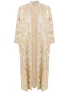 Mes Demoiselles Shimmery Print Kimono Coat - Nude & Neutrals