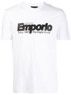 Emporio Armani Logo Embroidered T-shirt - White