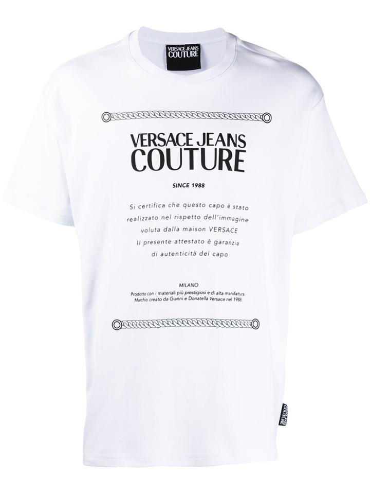 Versace Jeans Couture Etichetta Label Print T-shirt - White