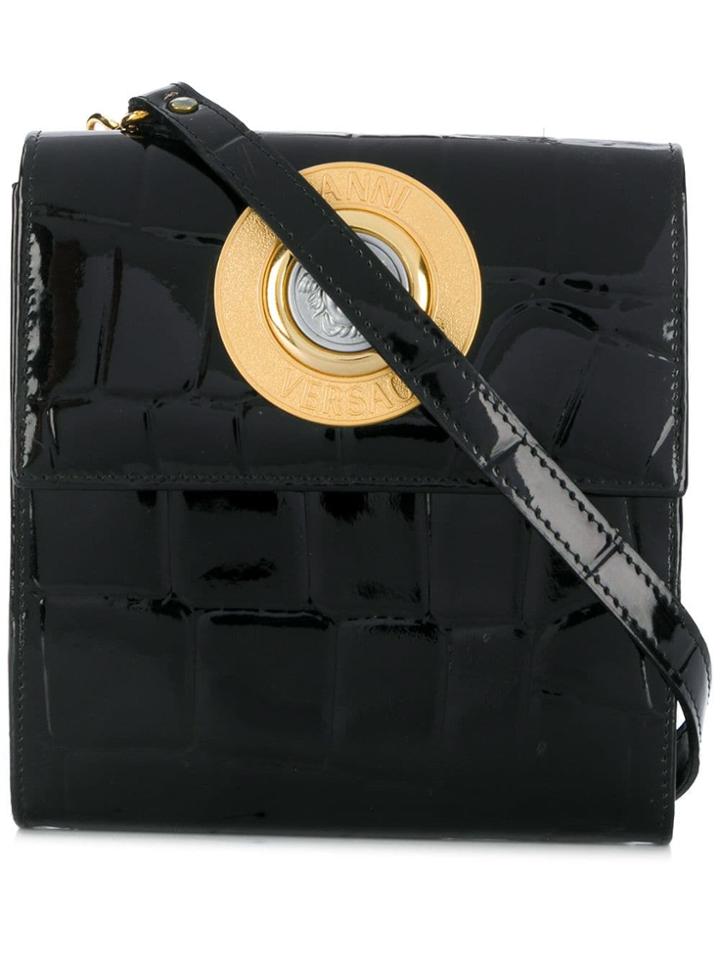 Versace Vintage Crocodile-effect Mini Bag - Black