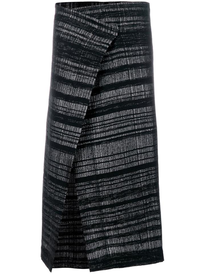 Olympiah Side Slits Midi Skirt - Black
