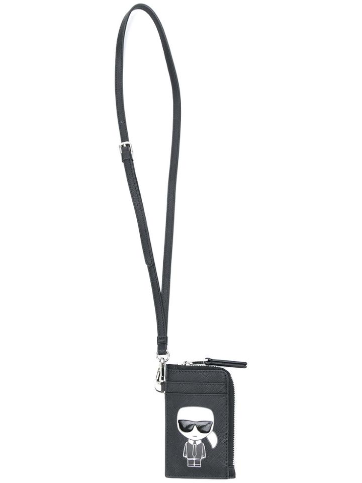 Karl Lagerfeld K/ikonik Keycard Holder - Black