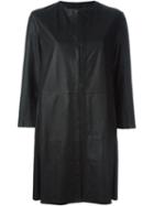 Drome Collarless Coat, Women's, Size: Xs, Black, Calf Leather