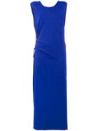 Humanoid Side Ruched Maxi Dress, Women's, Size: Medium, Blue, Cotton/spandex/elastane